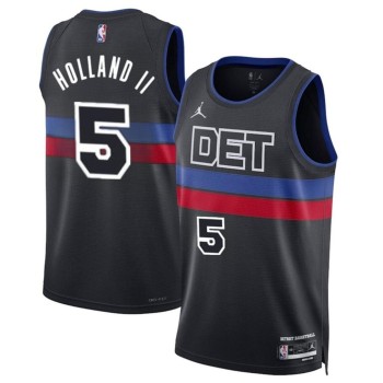 Men's Detroit Pistons #5 Ron Holland II Black 2024 Draft Statement Edition Stitched Basketball Jersey Men's Detroit Pistons #5 Ron Holland II Black 2024 Draft Statement Edition Stitched Basketball Jersey