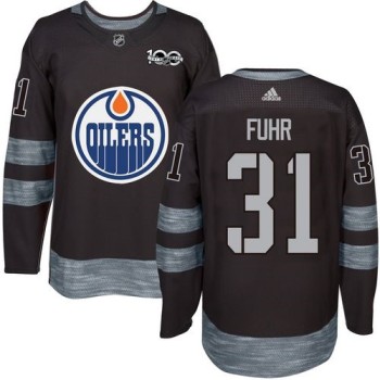 Oilers #31 Grant Fuhr Black 1917-2017 100th Anniversary Stitched NHL Jersey Oilers #31 Grant Fuhr Black 1917-2017 100th Anniversary Stitched NHL Jersey