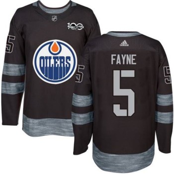 Oilers #5 Mark Fayne Black 1917-2017 100th Anniversary Stitched NHL Jersey Oilers #5 Mark Fayne Black 1917-2017 100th Anniversary Stitched NHL Jersey