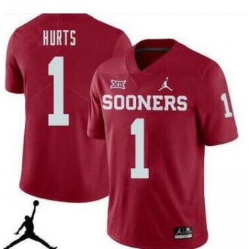 Oklahoma Sooners #1 Jalen Hurts Red Stitched NCAA Jersey Oklahoma Sooners #1 Jalen Hurts Red Stitched NCAA Jersey