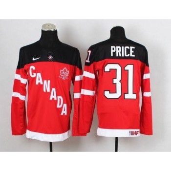 Olympic CA. #31 Carey Price Red 100th Anniversary Stitched NHL Jersey