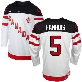 Olympic CA. #5 Dan Hamhuis White 100th Anniversary Stitched NHL Jersey Olympic CA. #5 Dan Hamhuis White 100th Anniversary Stitched NHL Jersey