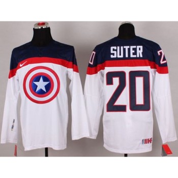 Olympic Team USA #20 Ryan Suter White Captain America Fashion Stitched NHL Jersey Olympic Team USA #20 Ryan Suter White Captain America Fashion Stitched NHL Jersey