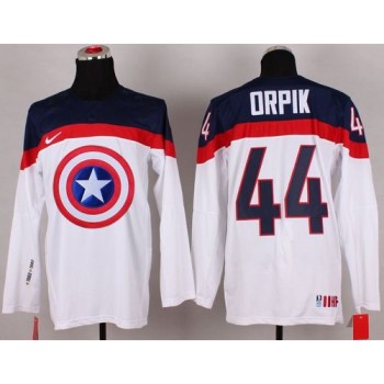 Olympic Team USA #44 Brooks Orpik White Captain America Fashion Stitched NHL Jersey Olympic Team USA #44 Brooks Orpik White Captain America Fashion Stitched NHL Jersey