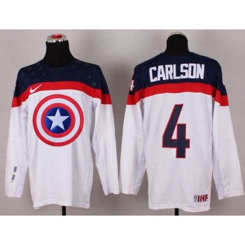 Olympic Team USA #4 John Carlson White Captain America Fashion Stitched NHL Jersey Olympic Team USA #4 John Carlson White Captain America Fashion Stitched NHL Jersey