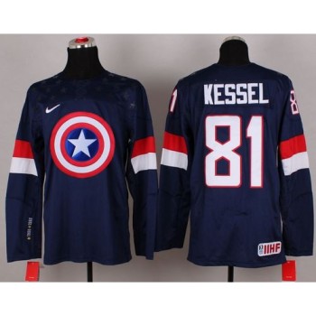 Olympic Team USA #81 Phil Kessel Navy Blue Captain America Fashion Stitched NHL Jersey Olympic Team USA #81 Phil Kessel Navy Blue Captain America Fashion Stitched NHL Jersey