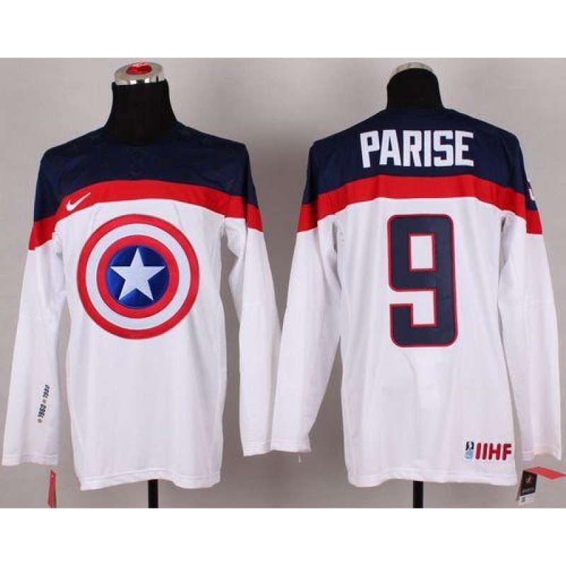 Olympic Team USA #9 Zach Parise White Captain America Fashion Stitched NHL Jersey Olympic Team USA #9 Zach Parise White Captain America Fashion Stitched NHL Jersey