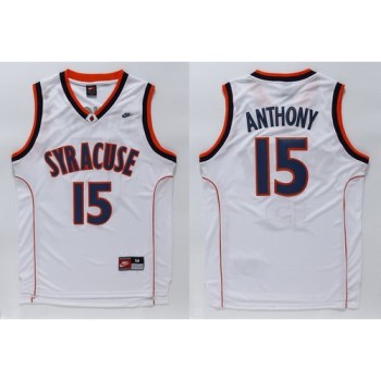 Orange #15 Carmelo Anthnoy White Basketball Stitched NCAA Jersey Orange #15 Carmelo Anthnoy White Basketball Stitched NCAA Jersey