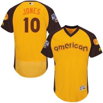 Orioles #10 Adam Jones Gold Flexbase Authentic Collection 2016 All-Star American League Stitched MLB Jersey Orioles #10 Adam Jones Gold Flexbase Authentic Collection 2016 All-Star American League Stitched MLB Jersey