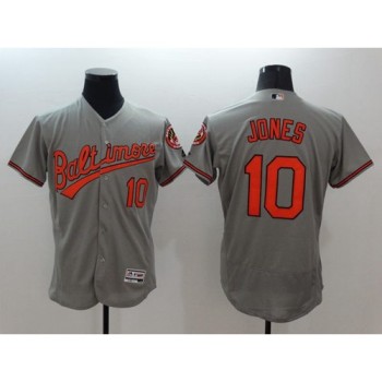 Orioles #10 Adam Jones Grey Flexbase Authentic Collection Stitched MLB Jersey Orioles #10 Adam Jones Grey Flexbase Authentic Collection Stitched MLB Jersey
