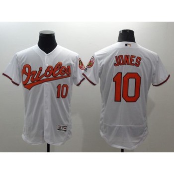 Orioles #10 Adam Jones White Flexbase Authentic Collection Stitched MLB Jersey Orioles #10 Adam Jones White Flexbase Authentic Collection Stitched MLB Jersey