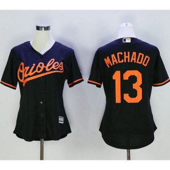 Orioles #13 Manny Machado Black Women's Alternate Stitched MLB Jersey Orioles #13 Manny Machado Black Women's Alternate Stitched MLB Jersey