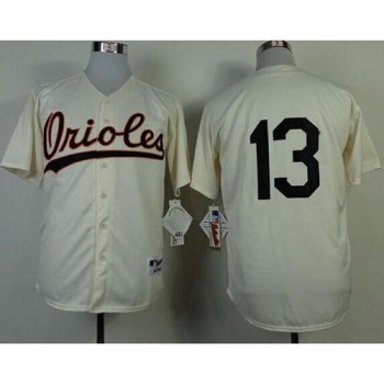 Orioles #13 Manny Machado Cream 1954 Turn Back The Clock Stitched MLB Jersey Orioles #13 Manny Machado Cream 1954 Turn Back The Clock Stitched MLB Jersey