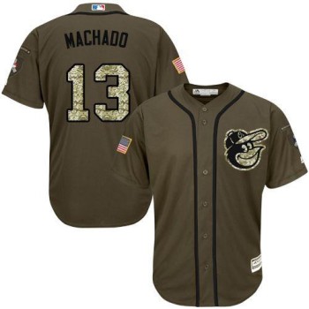 Orioles #13 Manny Machado Green Salute to Service Stitched MLB Jersey Orioles #13 Manny Machado Green Salute to Service Stitched MLB Jersey