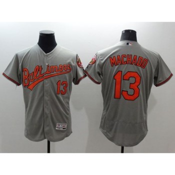 Orioles #13 Manny Machado Grey Flexbase Authentic Collection Stitched MLB Jersey Orioles #13 Manny Machado Grey Flexbase Authentic Collection Stitched MLB Jersey