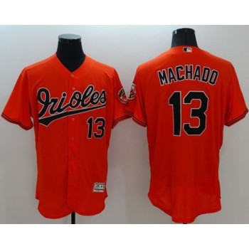 Orioles #13 Manny Machado Orange Flexbase Authentic Collection Stitched MLB Jersey Orioles #13 Manny Machado Orange Flexbase Authentic Collection Stitched MLB Jersey