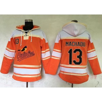 Orioles #13 Manny Machado Orange Sawyer Hooded Sweatshirt MLB Hoodie Orioles #13 Manny Machado Orange Sawyer Hooded Sweatshirt MLB Hoodie