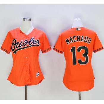 Orioles #13 Manny Machado Orange Women's Alternate Stitched MLB Jersey Orioles #13 Manny Machado Orange Women's Alternate Stitched MLB Jersey