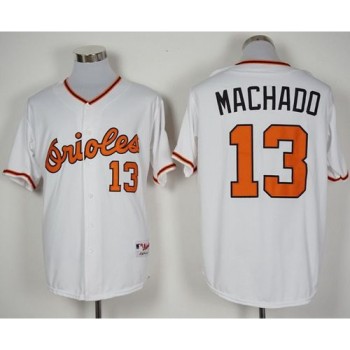 Orioles #13 Manny Machado White 1966 Turn Back The Clock Stitched MLB Jersey Orioles #13 Manny Machado White 1966 Turn Back The Clock Stitched MLB Jersey