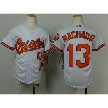 Orioles #13 Manny Machado White Cool Base Stitched Youth MLB Jersey Orioles #13 Manny Machado White Cool Base Stitched Youth MLB Jersey
