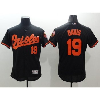 Orioles #19 Chris Davis Black Flexbase Authentic Collection Stitched MLB Jersey Orioles #19 Chris Davis Black Flexbase Authentic Collection Stitched MLB Jersey