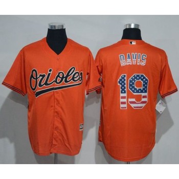 Orioles #19 Chris Davis Orange USA Flag Fashion Stitched MLB Jersey Orioles #19 Chris Davis Orange USA Flag Fashion Stitched MLB Jersey