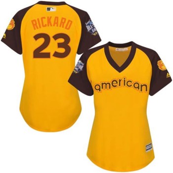 Orioles #23 Joey Rickard Gold 2016 All-Star American League Women's Stitched MLB Jersey Orioles #23 Joey Rickard Gold 2016 All-Star American League Women's Stitched MLB Jersey