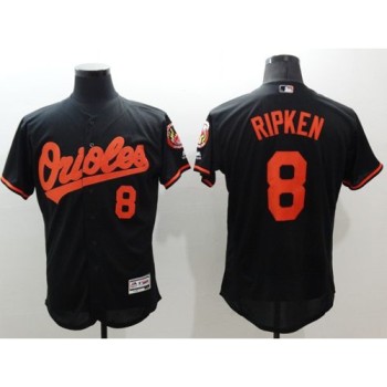 Orioles #8 Cal Ripken Black Flexbase Authentic Collection Stitched MLB Jersey Orioles #8 Cal Ripken Black Flexbase Authentic Collection Stitched MLB Jersey