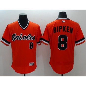 Orioles #8 Cal Ripken Orange Flexbase Authentic Collection Cooperstown Stitched MLB Jersey Orioles #8 Cal Ripken Orange Flexbase Authentic Collection Cooperstown Stitched MLB Jersey