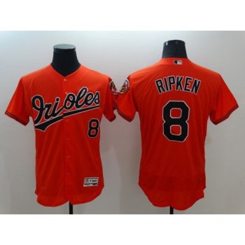 Orioles #8 Cal Ripken Orange Flexbase Authentic Collection Stitched MLB Jersey Orioles #8 Cal Ripken Orange Flexbase Authentic Collection Stitched MLB Jersey