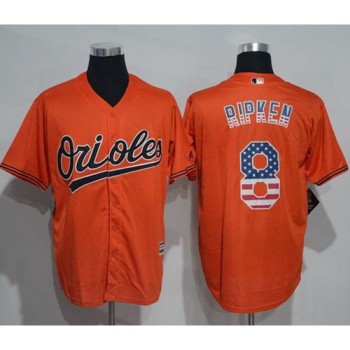 Orioles #8 Cal Ripken Orange USA Flag Fashion Stitched MLB Jersey Orioles #8 Cal Ripken Orange USA Flag Fashion Stitched MLB Jersey