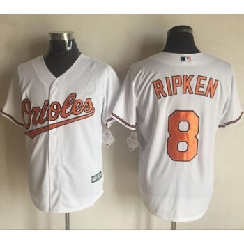 Orioles #8 Cal Ripken White New Cool Base Stitched MLB Jersey Orioles #8 Cal Ripken White New Cool Base Stitched MLB Jersey