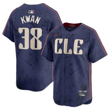 Men's Cleveland Guardians #38 Steven Kwan Navy 2024 City Connect Limited Stitched Baseball Jersey Men's Cleveland Guardians #38 Steven Kwan Navy 2024 City Connect Limited Stitched Baseball Jersey