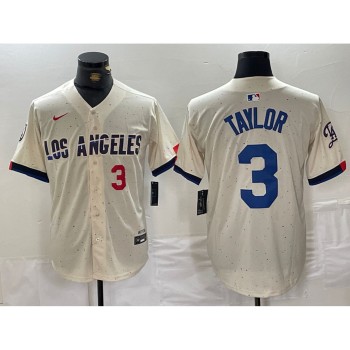 Men's Los Angeles Dodgers #3 Chris Taylor Cream Stitched Baseball Jersey Men's Los Angeles Dodgers #3 Chris Taylor Cream Stitched Baseball Jersey