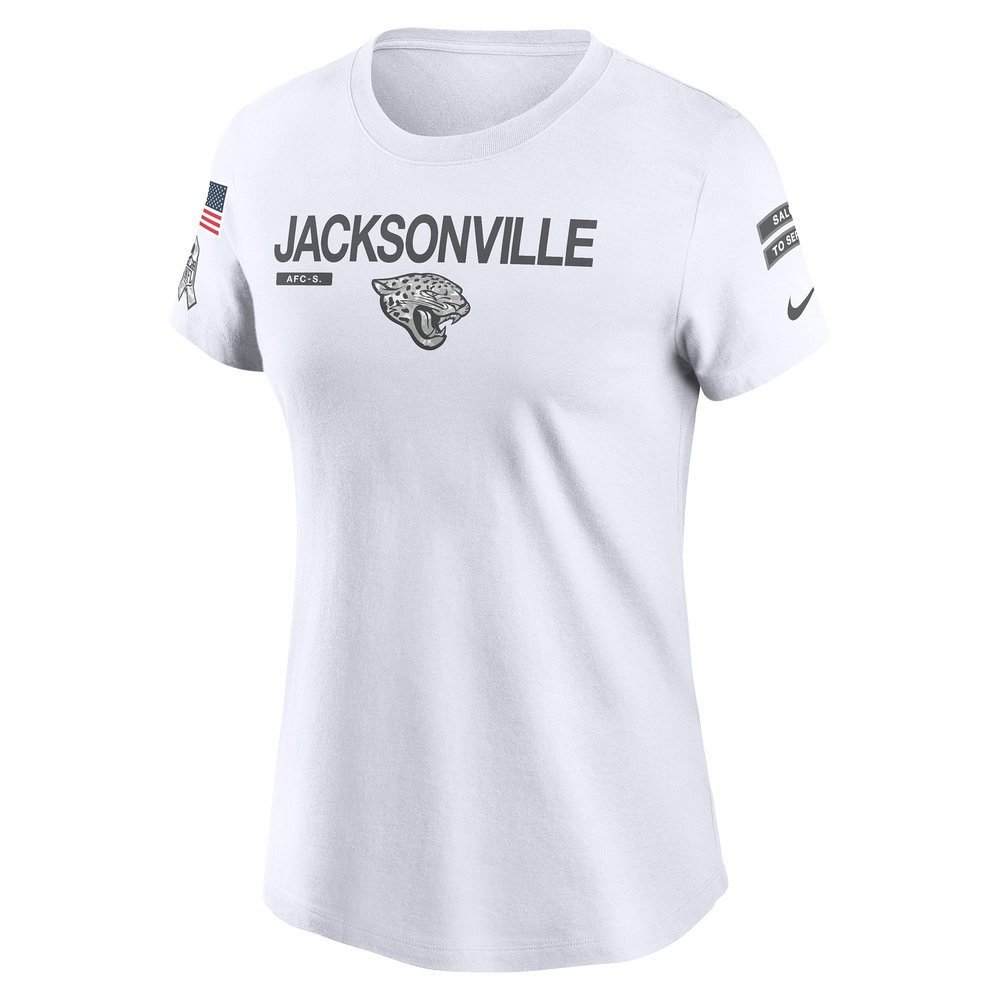 Women's Jacksonville Jaguars  White 2024 Salute To Service Legend Performance T-Shirt