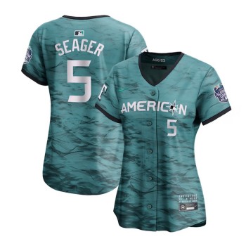 Women's Texas Rangers #5 Corey Seager Teal 2023 All-star Stitched Baseball Jersey(Run Small) Women's Texas Rangers #5 Corey Seager Teal 2023 All-star Stitched Baseball Jersey(Run Small)