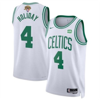 Men's Boston Celtics #4 Jrue Holiday White 2024 Finals Association Edition Stitched Basketball Jersey Men's Boston Celtics #4 Jrue Holiday White 2024 Finals Association Edition Stitched Basketball Jersey
