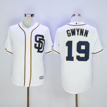 Padres #19 Tony Gwynn White New Cool Base Stitched MLB Jersey Padres #19 Tony Gwynn White New Cool Base Stitched MLB Jersey