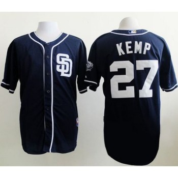 Padres #27 Matt Kemp Dark Blue Alternate 1 Cool Base Stitched MLB Jersey Padres #27 Matt Kemp Dark Blue Alternate 1 Cool Base Stitched MLB Jersey