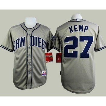 Padres #27 Matt Kemp Grey Cool Base Stitched MLB Jersey Padres #27 Matt Kemp Grey Cool Base Stitched MLB Jersey