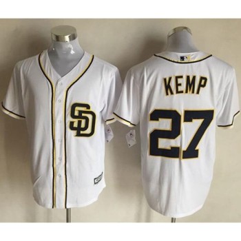 Padres #27 Matt Kemp White New Cool Base Stitched MLB Jersey Padres #27 Matt Kemp White New Cool Base Stitched MLB Jersey