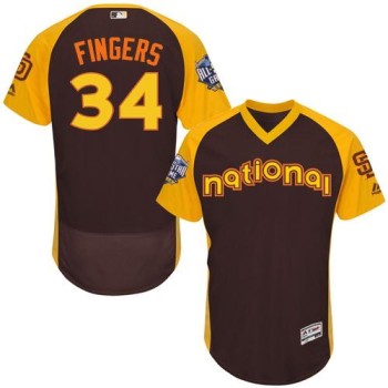 Padres #34 Rollie Fingers Brown Flexbase Authentic Collection 2016 All-Star National League Stitched MLB Jersey Padres #34 Rollie Fingers Brown Flexbase Authentic Collection 2016 All-Star National League Stitched MLB Jersey