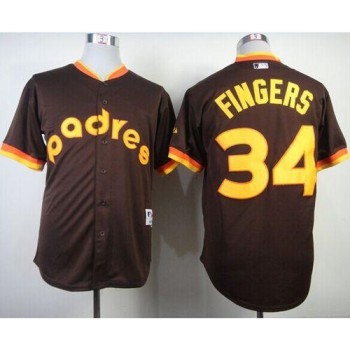 Padres #34 Rollie Fingers Coffee 1984 Turn Back The Clock Stitched MLB Jersey Padres #34 Rollie Fingers Coffee 1984 Turn Back The Clock Stitched MLB Jersey