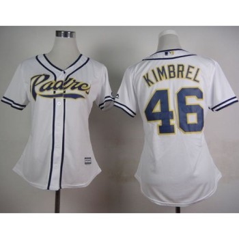 Padres #46 Craig Kimbrel White Home Women's Stitched MLB Jersey Padres #46 Craig Kimbrel White Home Women's Stitched MLB Jersey