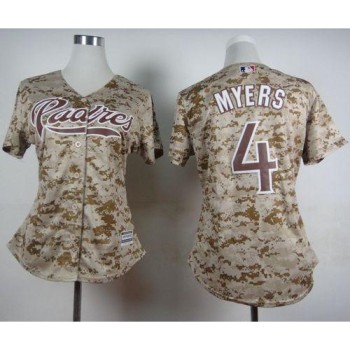 Padres #4 Wil Myers Camo Alternate 2 Women's Stitched MLB Jersey Padres #4 Wil Myers Camo Alternate 2 Women's Stitched MLB Jersey