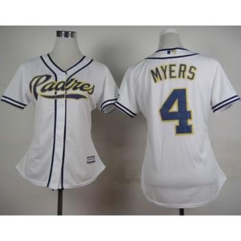 Padres #4 Wil Myers White Home Women's Stitched MLB Jersey Padres #4 Wil Myers White Home Women's Stitched MLB Jersey