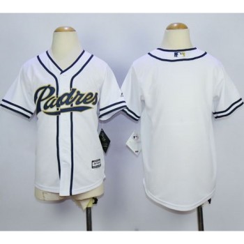 Padres Blank White Home Cool Base Stitched Youth MLB Jersey Padres Blank White Home Cool Base Stitched Youth MLB Jersey