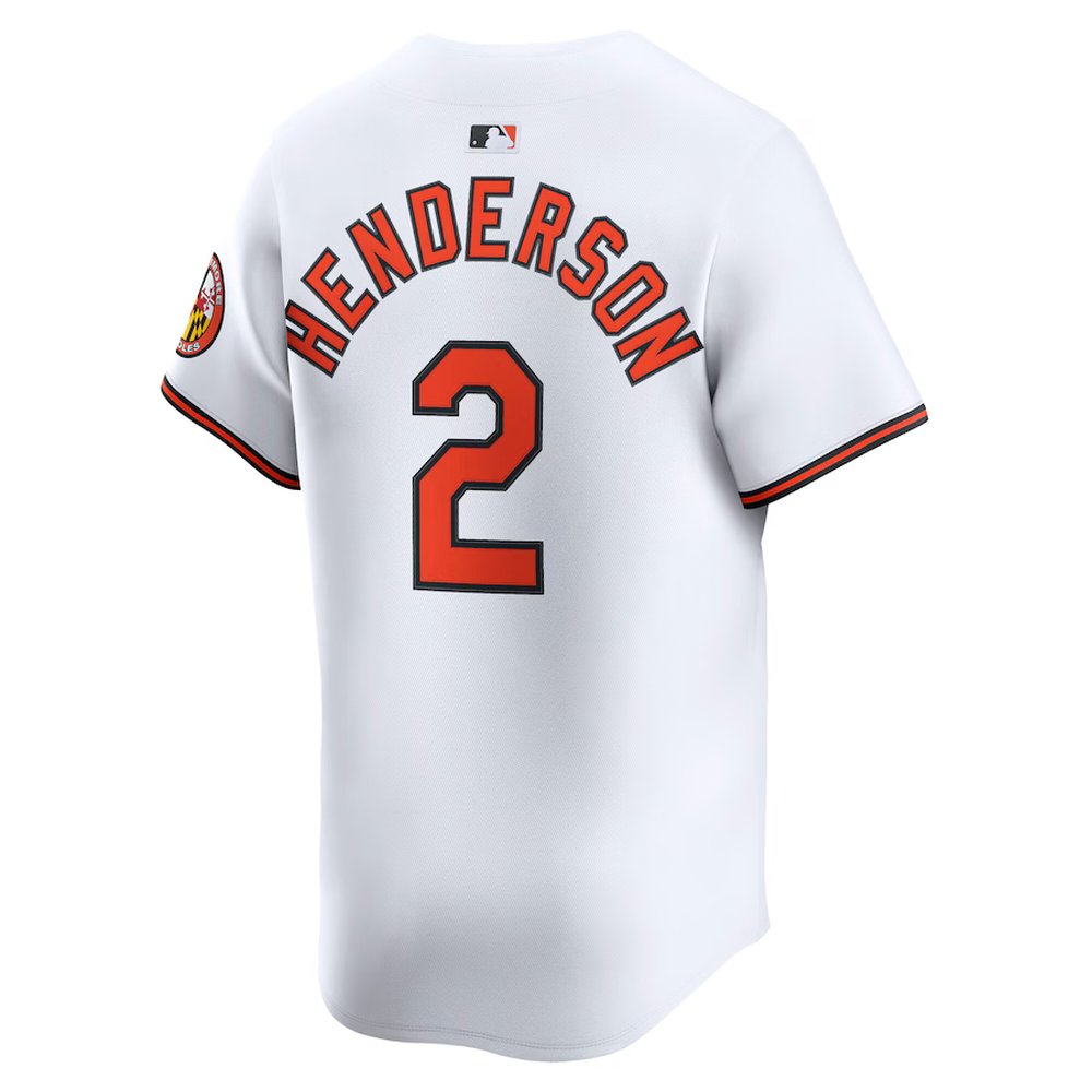 Men's Baltimore Orioles #2 Gunnar Henderson White Home Limited Player Jersey Men's Baltimore Orioles #2 Gunnar Henderson White Home Limited Player Jersey