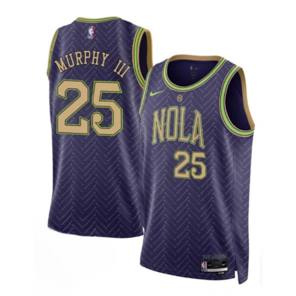 Men's New Orleans Pelicans #25 Trey Murphy III Purple 2024-25 City Ediiton Stitched Basketball Jersey