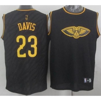 Pelicans #23 Anthony Davis Black Precious Metals Fashion Stitched NBA Jersey
